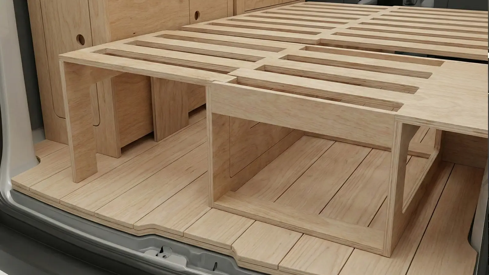 Solución modular en Chile: interior de furgón con módulo desmontable